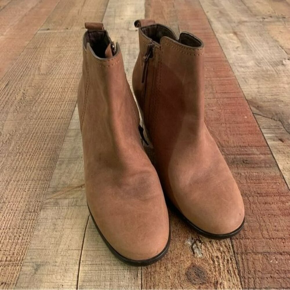 Cole Haan womens square heeled round toe ankle booties in brown -5.5